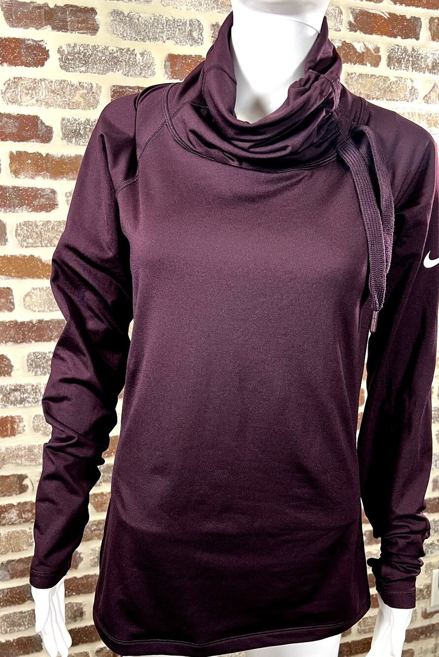 Nike Dri Fit Funnel Neck W/ Tie Long Sleeve Pullover Athleisure Women's Size L